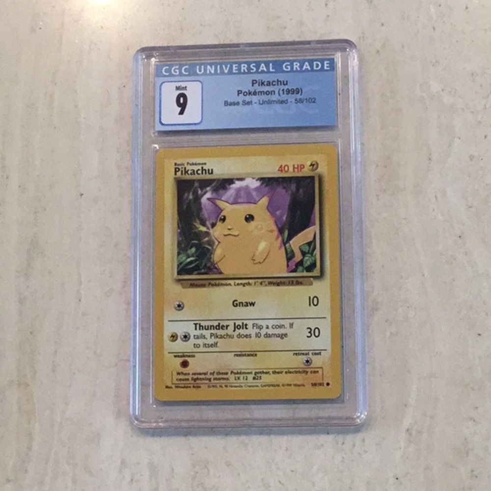 Pokémon Pikachu 58/102 Yellow Cheeks Base Set 1999 CGC 9 - Picture 6 of 10